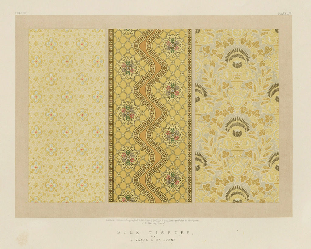 INTERNATIONAL EXHIBITION. Silk tissues - L Vanel & Co Lyon 1862 old print